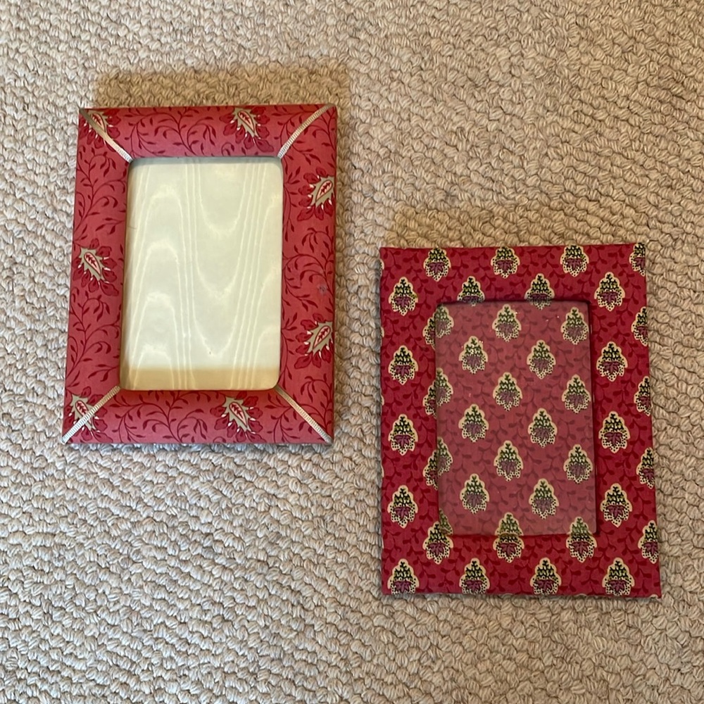 Pierre Deux, Two fabric frames, window for 4” x 6” photo, excellent condition